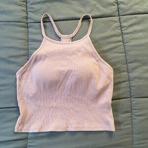 Padded Halter Neck Crop Top in Lilac Colour
